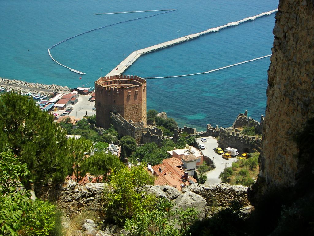 Alanya, a famous Red Fort in Alania city